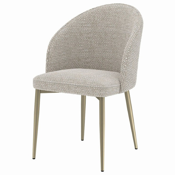 English Elm Callista Barrel Back Dining Chairs Set of Two Woven Fabric Gold Leg Glam Seating B062P580130