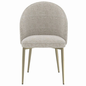 English Elm Callista Barrel Back Dining Chairs Set of Two Woven Fabric Gold Leg Glam Seating B062P580130