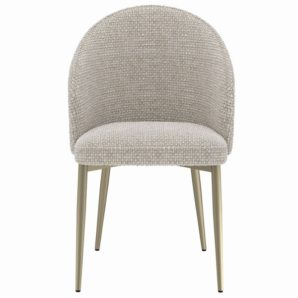 English Elm Callista Barrel Back Dining Chairs Set of Two Woven Fabric Gold Leg Glam Seating B062P580130