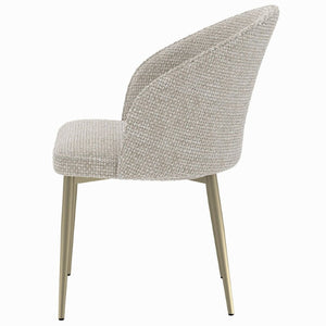 English Elm Callista Barrel Back Dining Chairs Set of Two Woven Fabric Gold Leg Glam Seating B062P580130