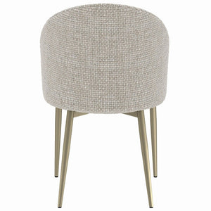 English Elm Callista Barrel Back Dining Chairs Set of Two Woven Fabric Gold Leg Glam Seating B062P580130