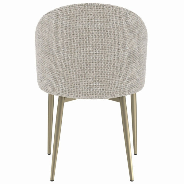 English Elm Callista Barrel Back Dining Chairs Set of Two Woven Fabric Gold Leg Glam Seating B062P580130