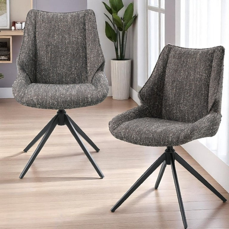 English Elm Avery Wingback Swivel Accent Chair Set of Two in Warm Textured Chenille Fabric B062P580147