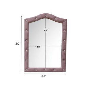 English Elm Rosalia Tufted Pink Fabric Wall Mirror with Arched Crown for Glam Bedroom Vanity B062P580148