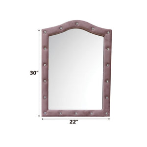 English Elm Rosalia Tufted Pink Fabric Wall Mirror with Arched Crown for Glam Bedroom Vanity B062P580148