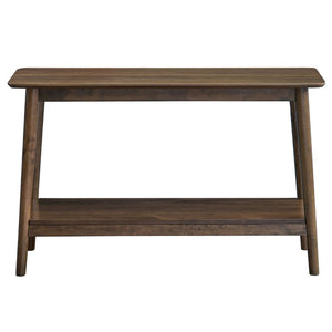 English Elm Kinslo Mid-Century Walnut Veneer Sofa Table with Open Shelf for Entryway B062P581090