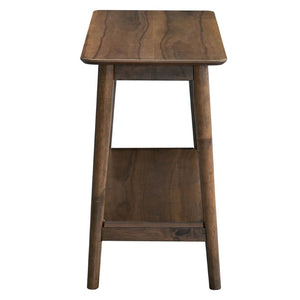 English Elm Kinslo Mid-Century Walnut Veneer Sofa Table with Open Shelf for Entryway B062P581090