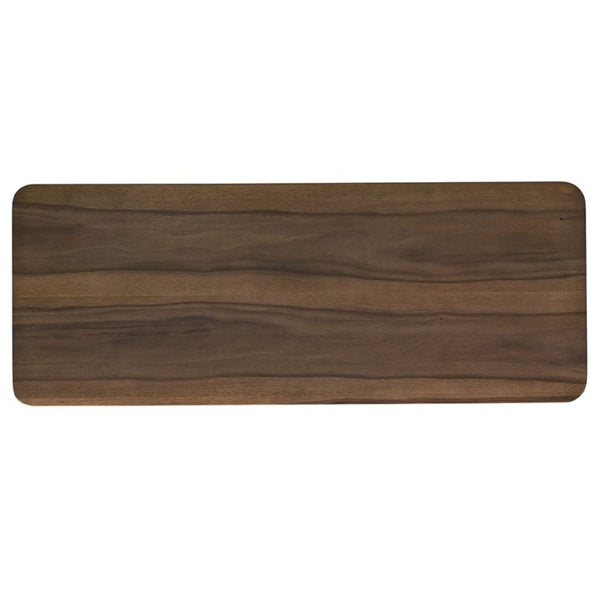 English Elm Kinslo Mid-Century Walnut Veneer Sofa Table with Open Shelf for Entryway B062P581090