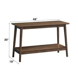 English Elm Kinslo Mid-Century Walnut Veneer Sofa Table with Open Shelf for Entryway B062P581090