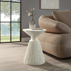 English Elm Valora Sculptural Cement Side Table Hourglass Form for Modern Minimalist Living Spaces B062P581091