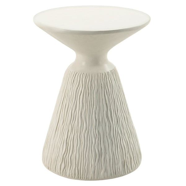 English Elm Valora Sculptural Cement Side Table Hourglass Form for Modern Minimalist Living Spaces B062P581091