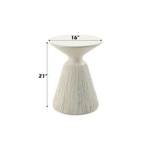 English Elm Valora Sculptural Cement Side Table Hourglass Form for Modern Minimalist Living Spaces B062P581091