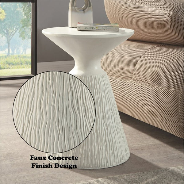 English Elm Valora Sculptural Cement Side Table Hourglass Form for Modern Minimalist Living Spaces B062P581091