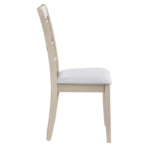 English Elm Calandra Linen Upholstered Dining Chairs with Geometric Wood Cutout Backrest Set of 2 B062P581101