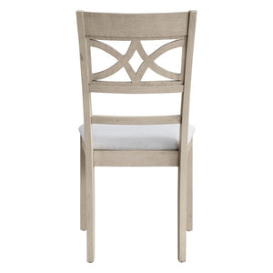 English Elm Calandra Linen Upholstered Dining Chairs with Geometric Wood Cutout Backrest Set of 2 B062P581101