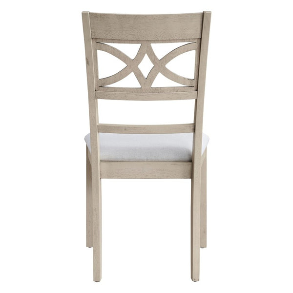 English Elm Calandra Linen Upholstered Dining Chairs with Geometric Wood Cutout Backrest Set of 2 B062P581101