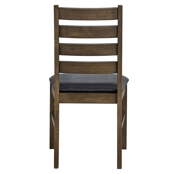 English Elm Elly Walnut Ladder Back Dining Chair Set of 2 Rubberwood Frame Faux Leather Seat B062P581105