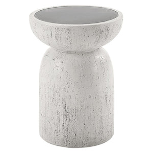 English Elm Kaelen Sculptural Cement Round Side Table Hourglass Silhouette for Minimalist Spaces B062P581108