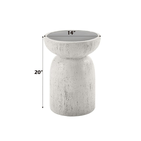 English Elm Kaelen Sculptural Cement Round Side Table Hourglass Silhouette for Minimalist Spaces B062P581108