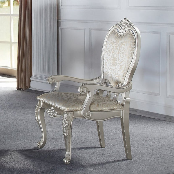 English Elm Celestia Rubberwood Dining Arm Chairs with Carved Moldings and Nailhead Trim Set of 2 B062P581113