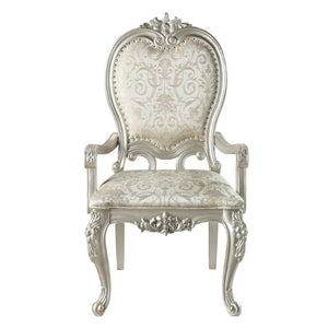 English Elm Celestia Rubberwood Dining Arm Chairs with Carved Moldings and Nailhead Trim Set of 2 B062P581113