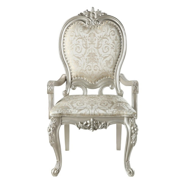 English Elm Celestia Rubberwood Dining Arm Chairs with Carved Moldings and Nailhead Trim Set of 2 B062P581113