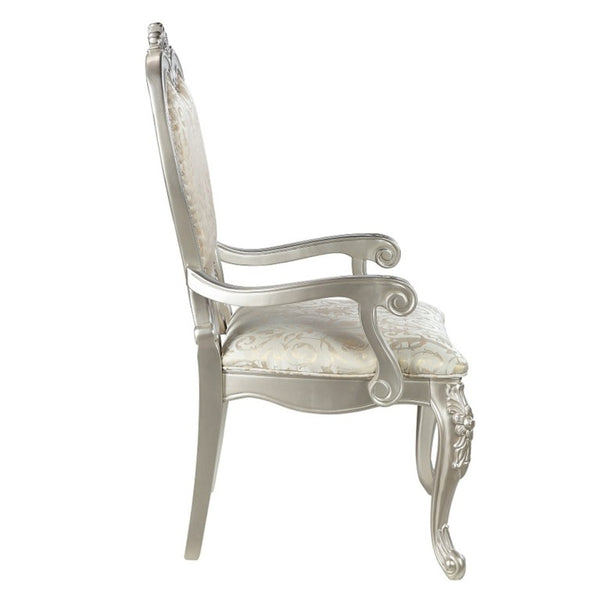 English Elm Celestia Rubberwood Dining Arm Chairs with Carved Moldings and Nailhead Trim Set of 2 B062P581113