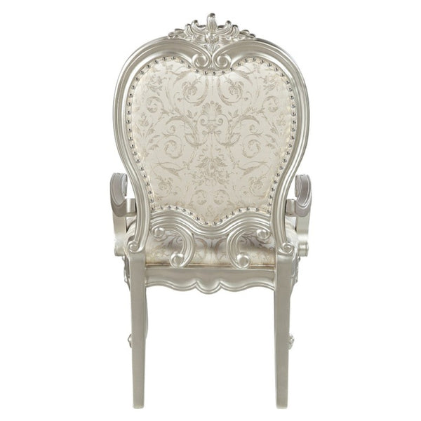 English Elm Celestia Rubberwood Dining Arm Chairs with Carved Moldings and Nailhead Trim Set of 2 B062P581113