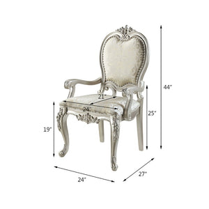 English Elm Celestia Rubberwood Dining Arm Chairs with Carved Moldings and Nailhead Trim Set of 2 B062P581113