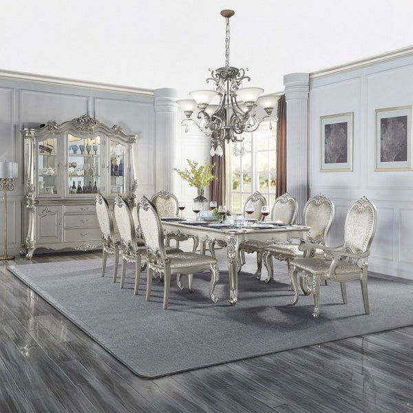 English Elm Celestia Rubberwood Dining Arm Chairs with Carved Moldings and Nailhead Trim Set of 2 B062P581113