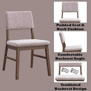 English Elm Serafina Corduroy Upholstered Dining Side Chairs with Walnut Frame Set of Two B062P581136