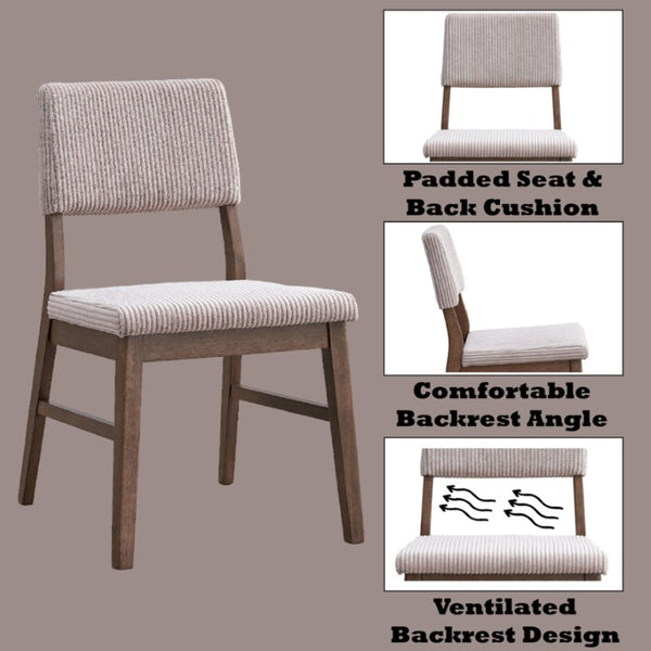 English Elm Serafina Corduroy Upholstered Dining Side Chairs with Walnut Frame Set of Two B062P581136