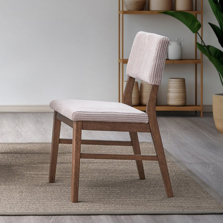 English Elm Serafina Corduroy Upholstered Dining Side Chairs with Walnut Frame Set of Two B062P581136
