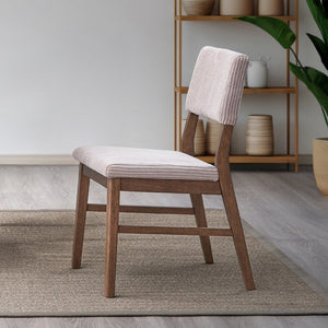 English Elm Serafina Corduroy Upholstered Dining Side Chairs with Walnut Frame Set of Two B062P581136