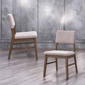 English Elm Serafina Corduroy Upholstered Dining Side Chairs with Walnut Frame Set of Two B062P581136
