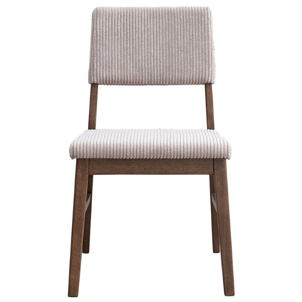 English Elm Serafina Corduroy Upholstered Dining Side Chairs with Walnut Frame Set of Two B062P581136
