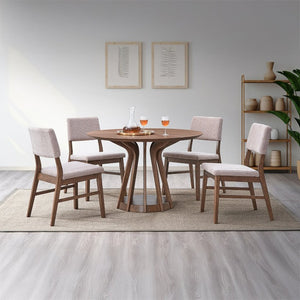 English Elm Serafina Corduroy Upholstered Dining Side Chairs with Walnut Frame Set of Two B062P581136