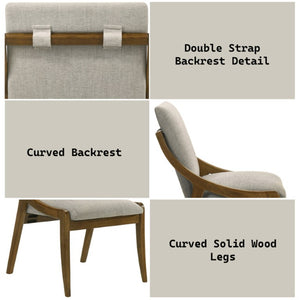English Elm Canora Gray Chenille Upholstered Arm Dining Chairs Rubberwood Frame Set of Two B062P584252