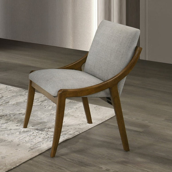 English Elm Canora Gray Chenille Upholstered Arm Dining Chairs Rubberwood Frame Set of Two B062P584252