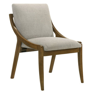 English Elm Canora Gray Chenille Upholstered Arm Dining Chairs Rubberwood Frame Set of Two B062P584252