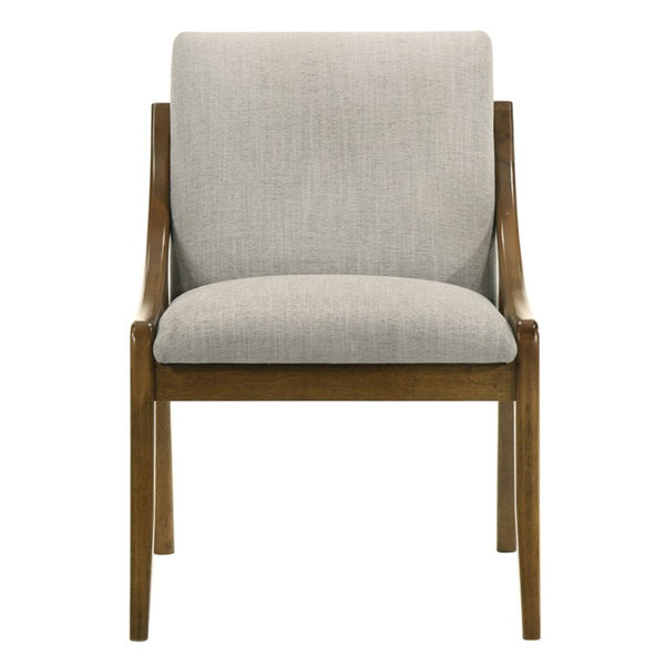 English Elm Canora Gray Chenille Upholstered Arm Dining Chairs Rubberwood Frame Set of Two B062P584252