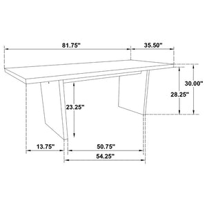 English Elm Oakridge Rectangular Oak Veneer Dining Table with Panel Legs for Modern Gatherings B062P584699