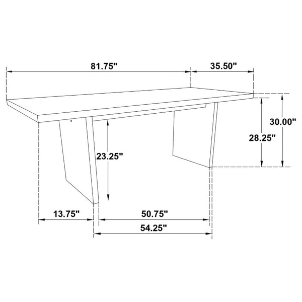 English Elm Oakridge Rectangular Oak Veneer Dining Table with Panel Legs for Modern Gatherings B062P584699