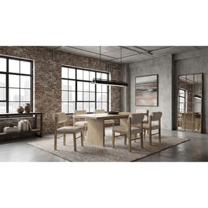 English Elm Oakridge Rectangular Oak Veneer Dining Table with Panel Legs for Modern Gatherings B062P584699