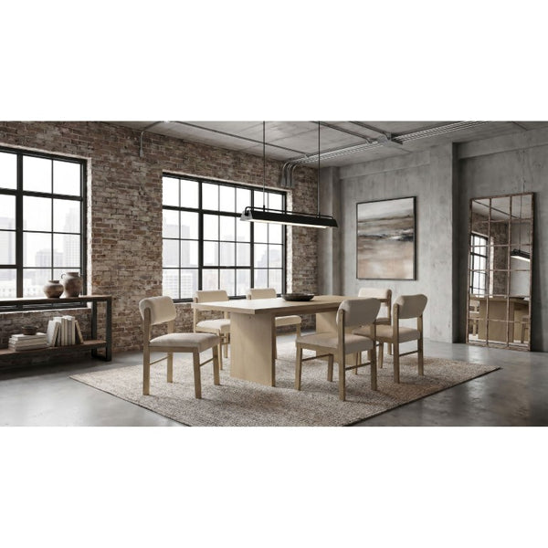 English Elm Oakridge Rectangular Oak Veneer Dining Table with Panel Legs for Modern Gatherings B062P584699