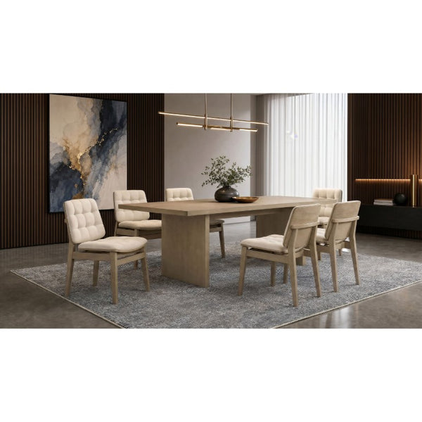 English Elm Oakridge Rectangular Oak Veneer Dining Table with Panel Legs for Modern Gatherings B062P584699