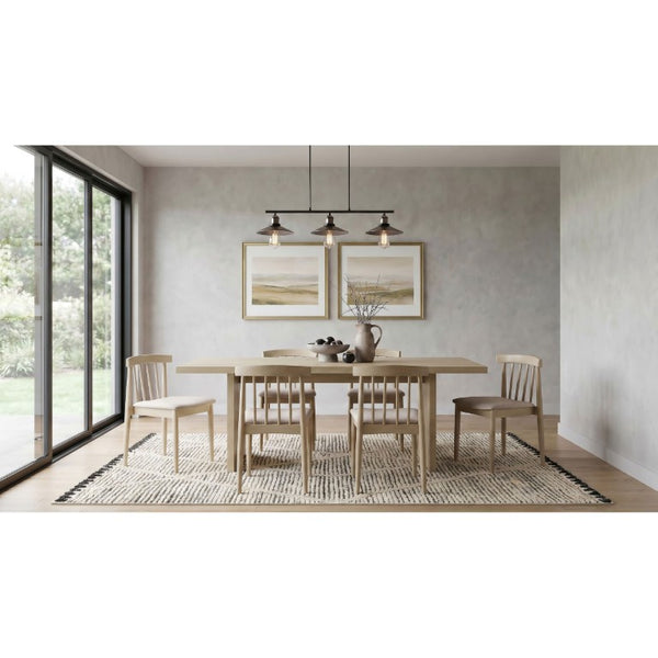 English Elm Oakridge Rectangular Oak Veneer Dining Table with Panel Legs for Modern Gatherings B062P584699