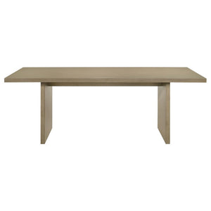 English Elm Oakridge Rectangular Oak Veneer Dining Table with Panel Legs for Modern Gatherings B062P584699