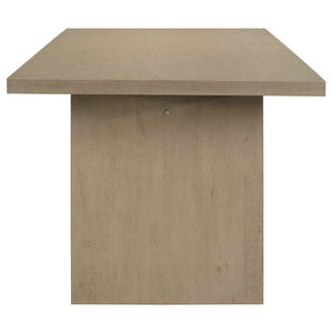 English Elm Oakridge Rectangular Oak Veneer Dining Table with Panel Legs for Modern Gatherings B062P584699