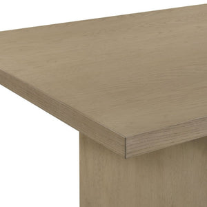 English Elm Oakridge Rectangular Oak Veneer Dining Table with Panel Legs for Modern Gatherings B062P584699